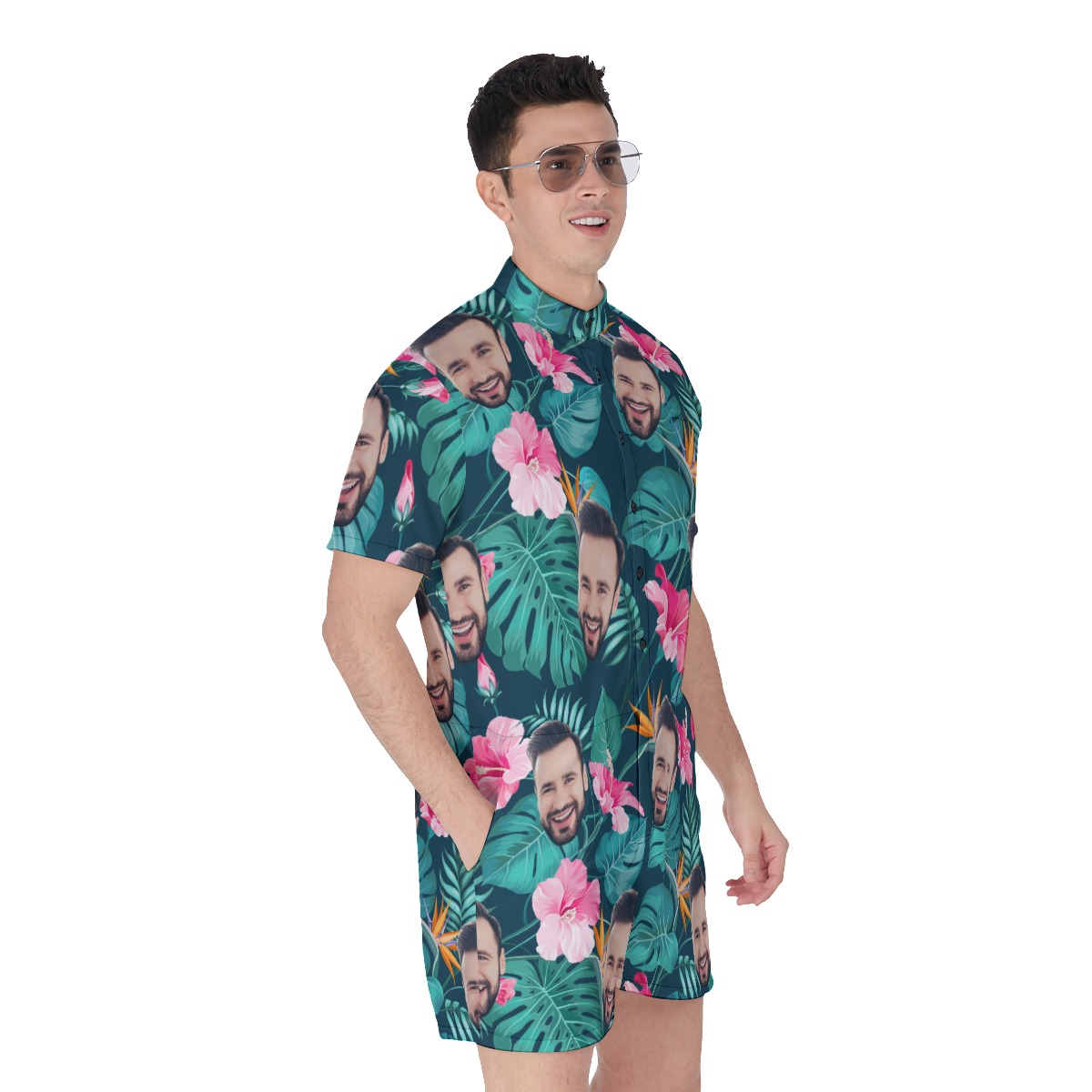 Custom Face Hawaiian Rompers For Men