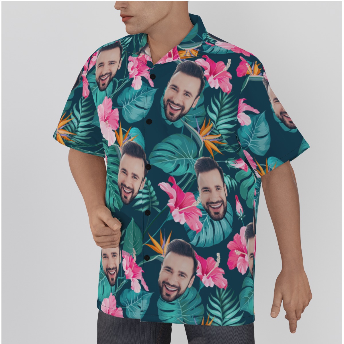 Face Custom Hawaiian Shirts For Men