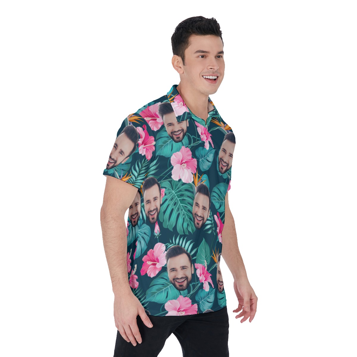 Custom Face Polo Hawaiian Shirts For Men