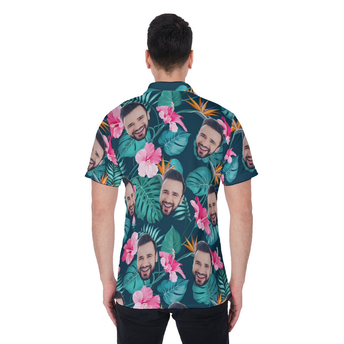Custom Face Polo Hawaiian Shirts For Men