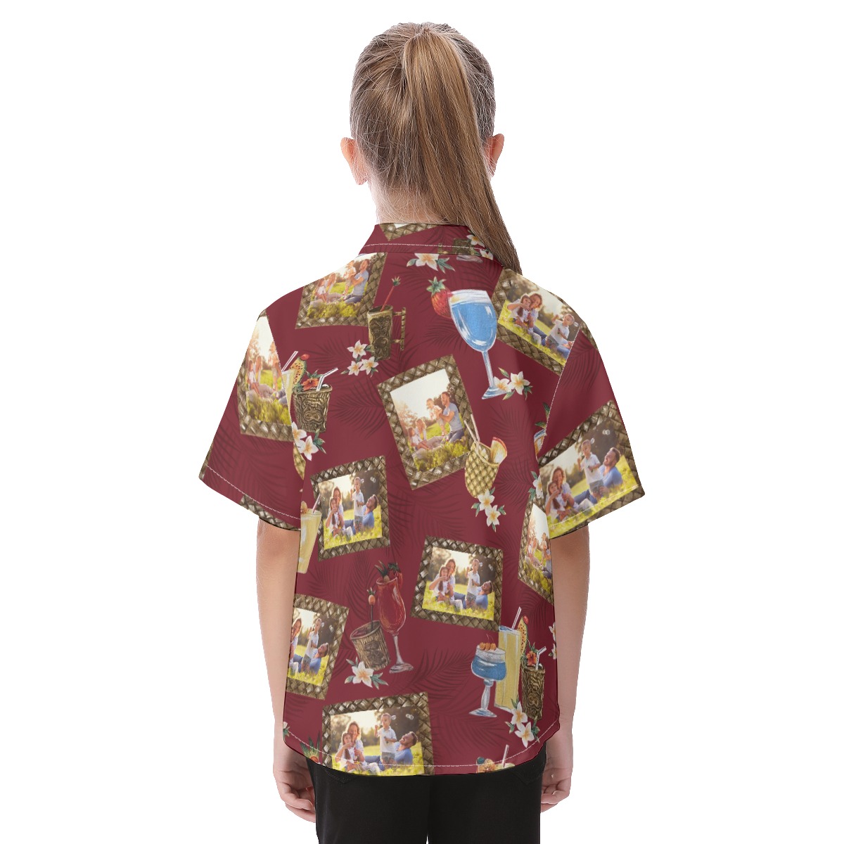 Cute Custom Photos With Tiki Drinks Hawaiian Shirt For Kids