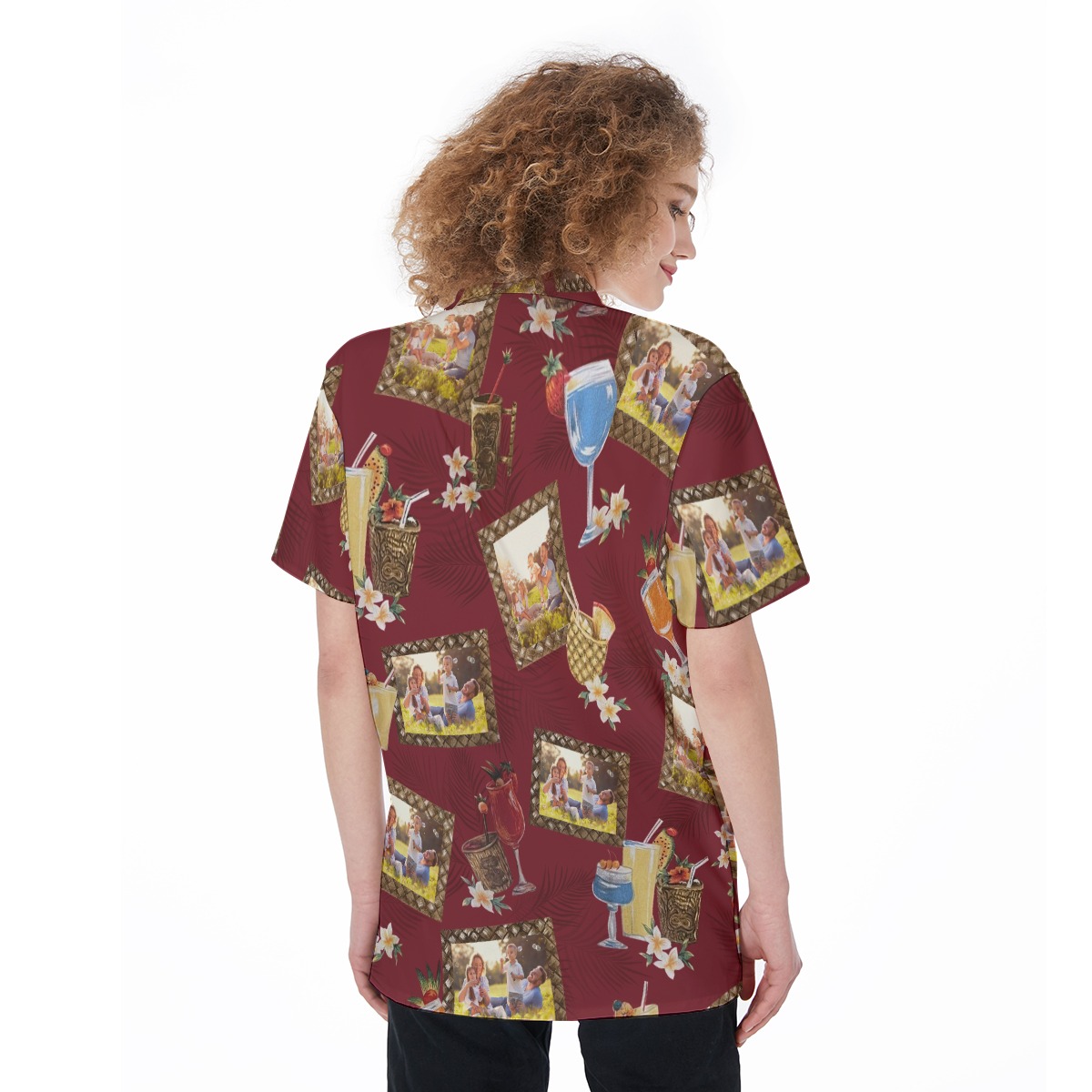 Unique Custom Photos Tropical Drinks Aloha Shirt For Women