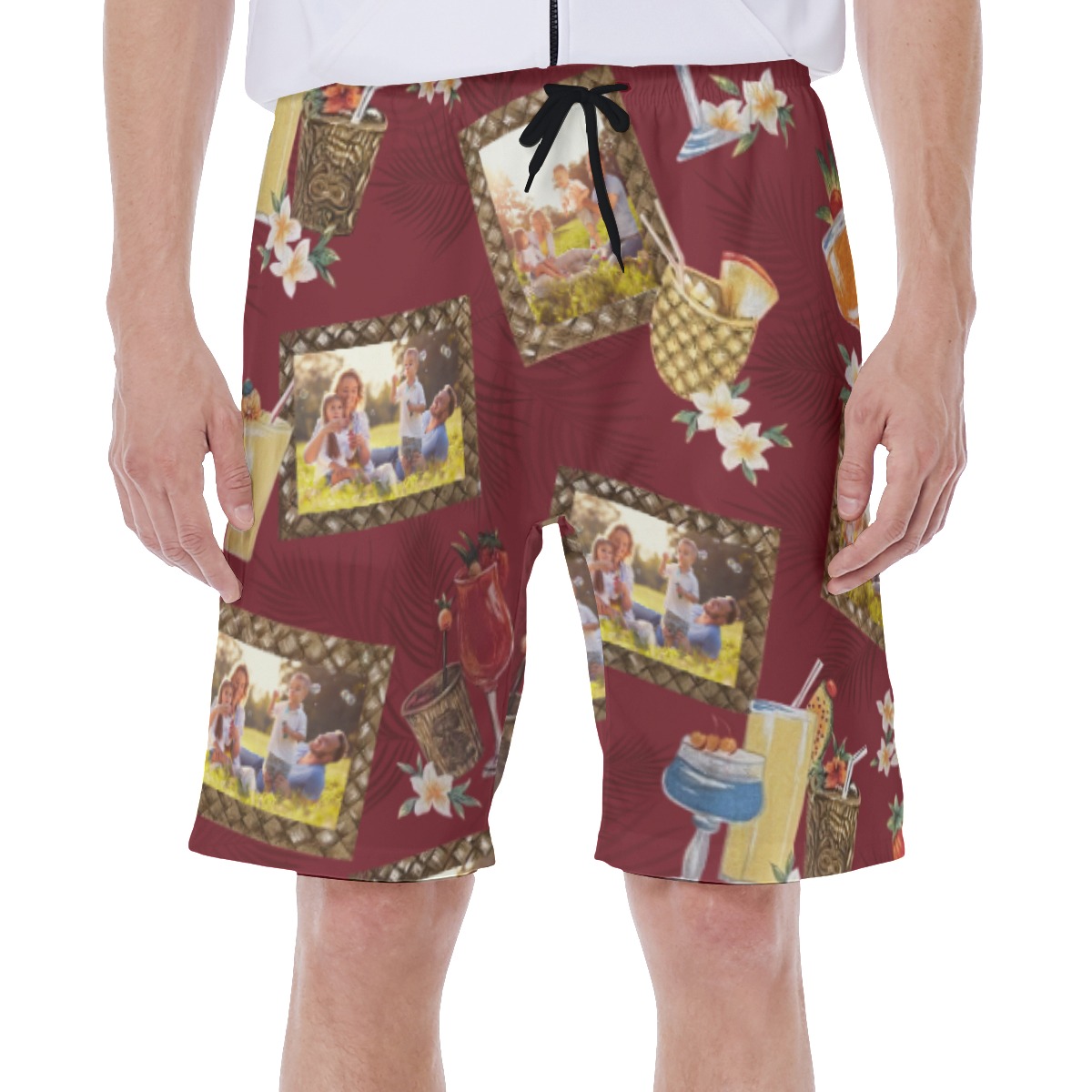 Funny Custom Hawaiian Swim Trunks With Photos - variant image 1