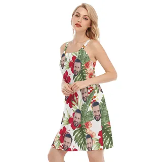 Custom Face Hawaiian Cami Dress For Women