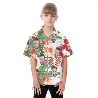 Custom Face Hawaiian Shirts For Kid