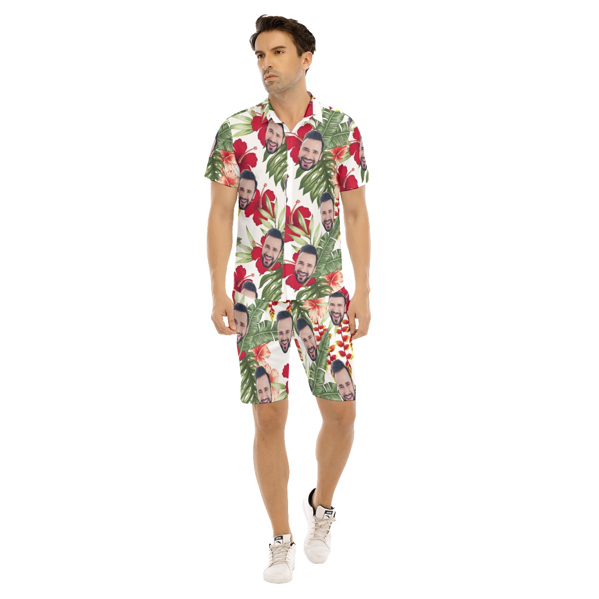 Custom Face Hawaiian Shirt And Shorts For Men - variant image 1