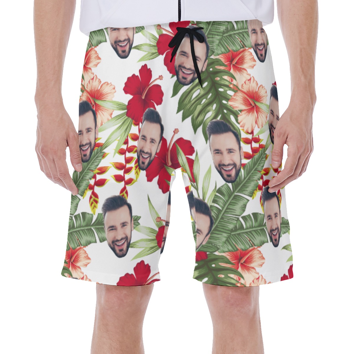 Custom Face Hawaiian Swim Trunks For Men - variant image 1