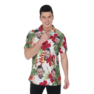 Men's Custom Face Polo Hawaiian Shirts