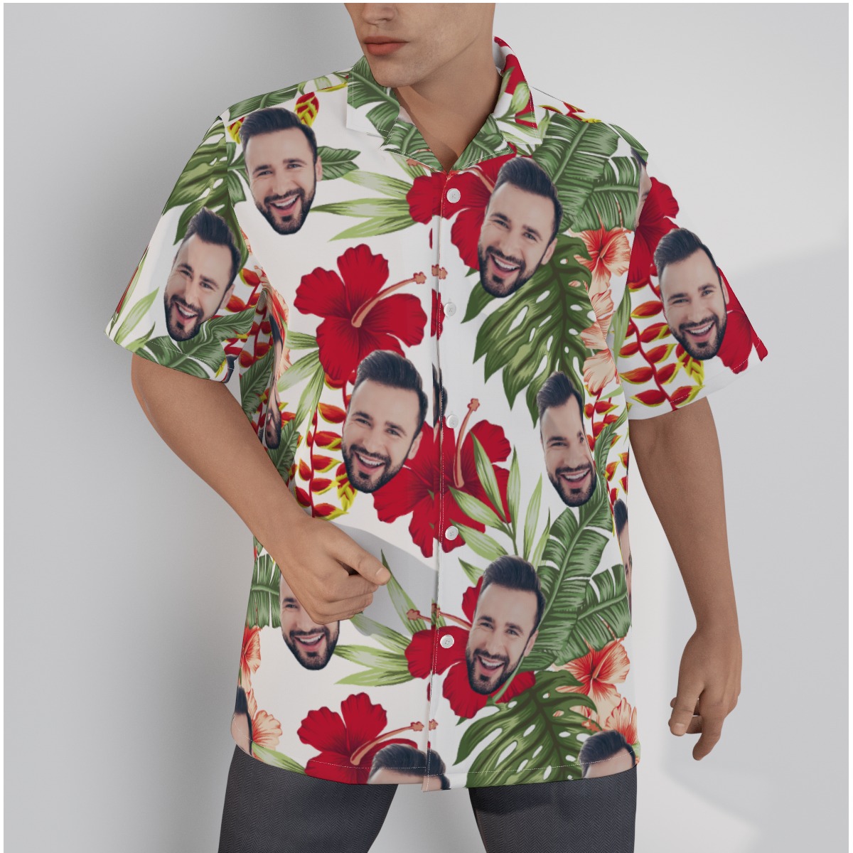 Face Custom Hawaiian Shirt For Men - variant image 1