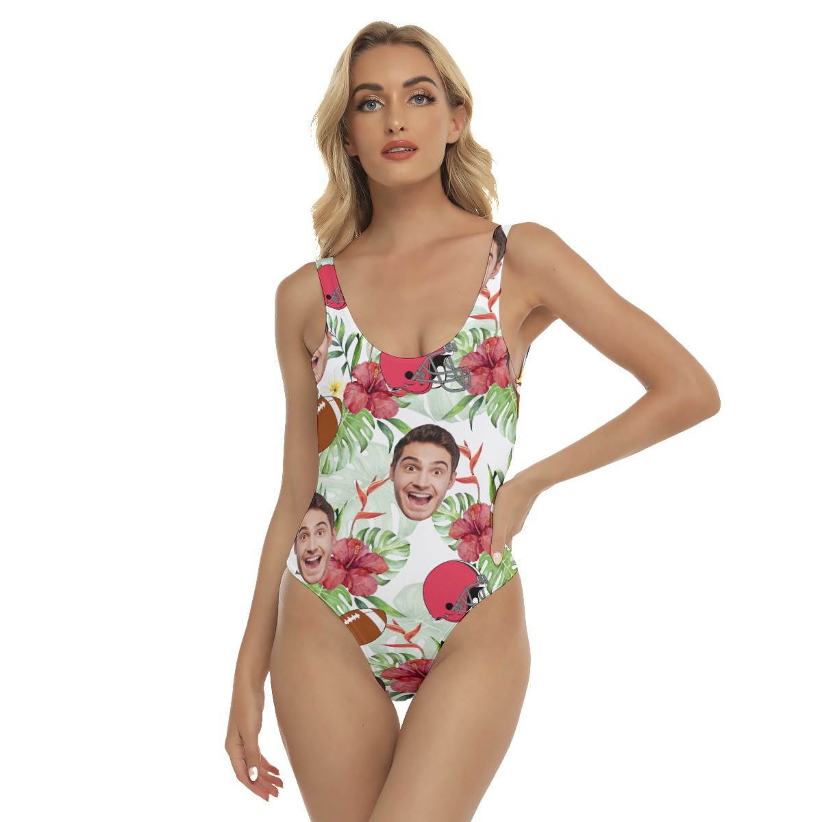 Football Custom Face Summer Swimsuit For Women - variant image 1