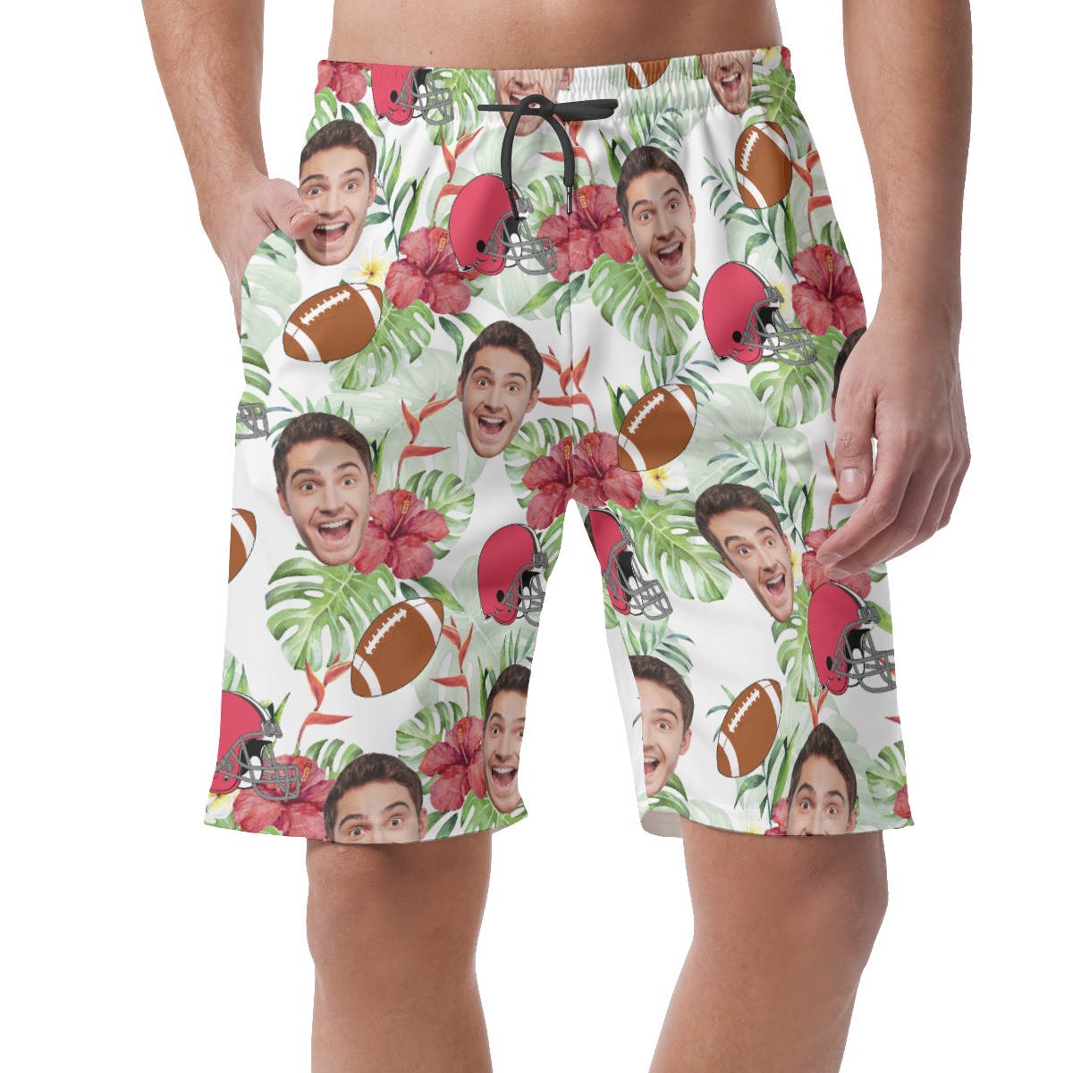 Unique Football Custom Face Men's Casual Short - variant image 1