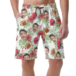 Unique Football Custom Face Men's Casual Short
