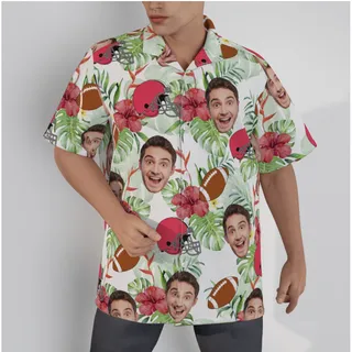 Football Custom Face Hawaiian Shirt