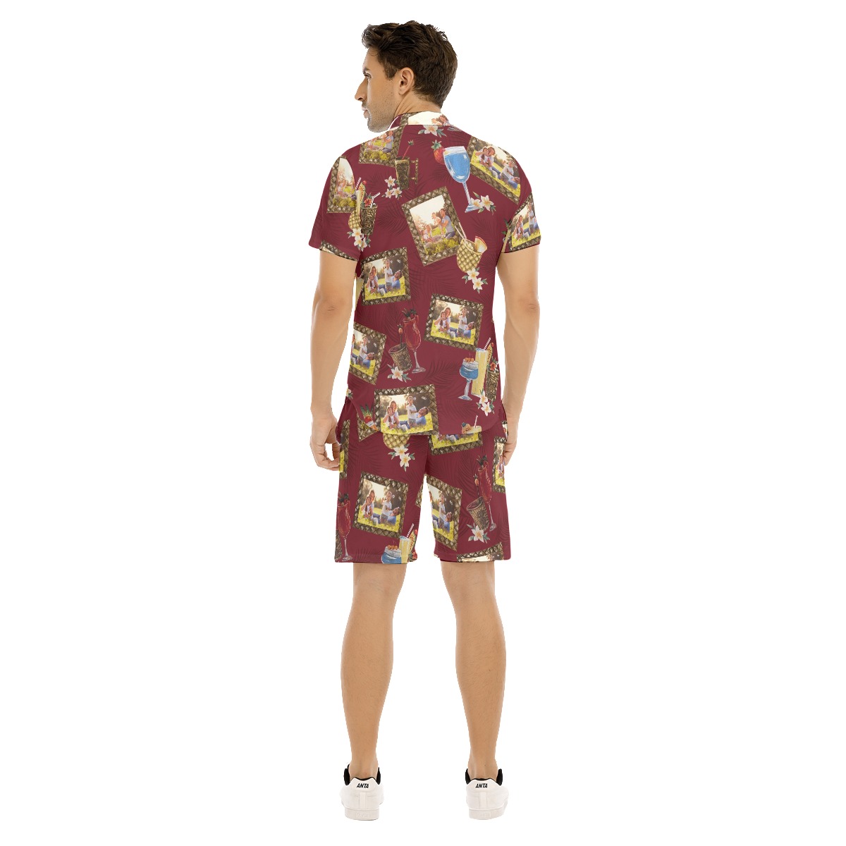 Custom Photos Tropical Tiki Drinks Hawaiian Shirt And Shorts For Men