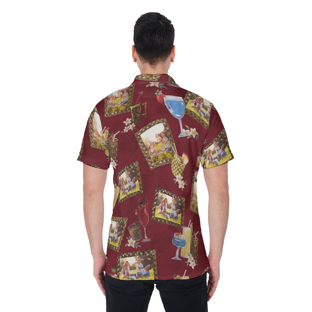 Funny Custom Photos Tropical Drinks Hawaiian Polo Shirt