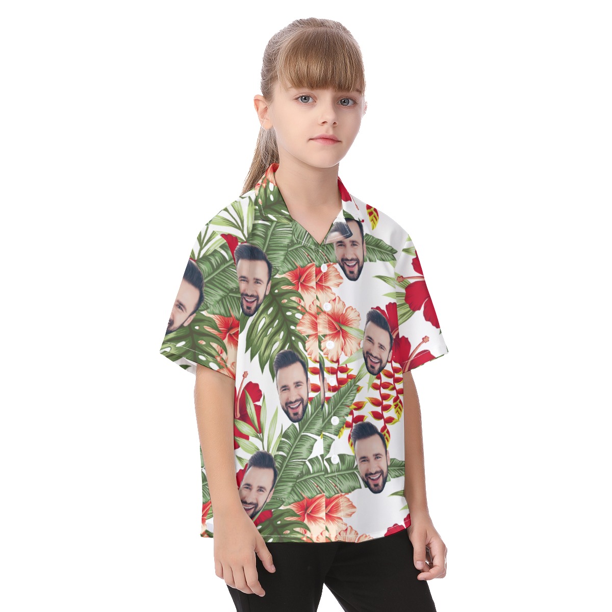 Custom Face Hawaiian Shirts For Kid