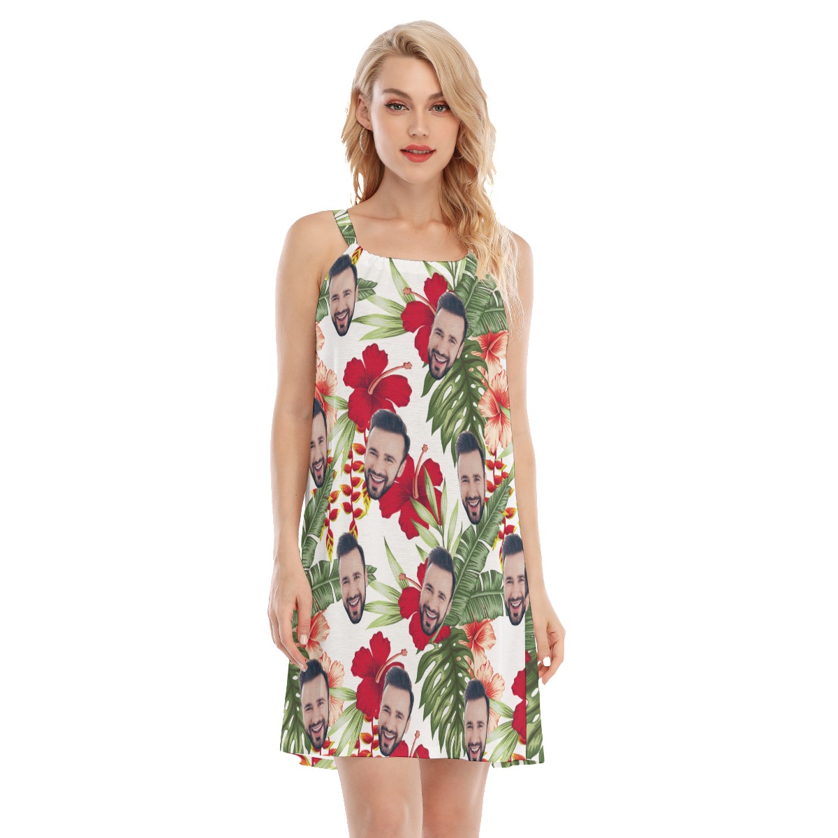 Custom Face Hawaiian Cami Dress For Women