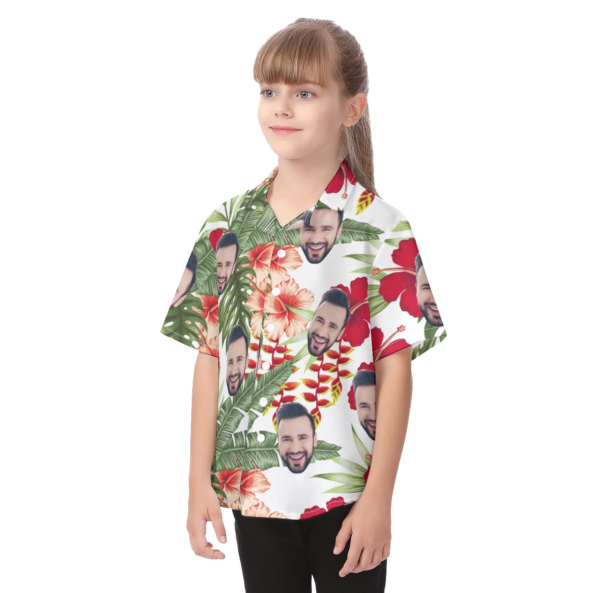 Custom Face Hawaiian Shirts For Kid
