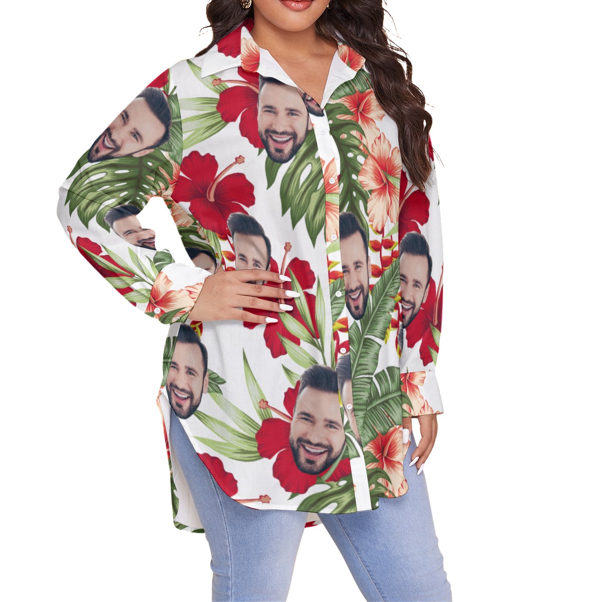 Women's Custom Face Plus Size Hawaiian Shirts
