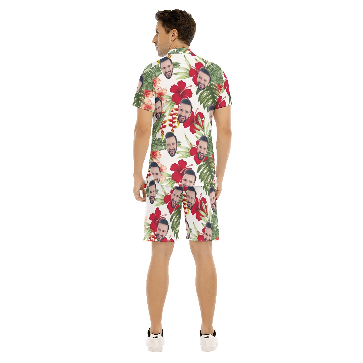 Custom Face Hawaiian Shirt And Shorts For Men