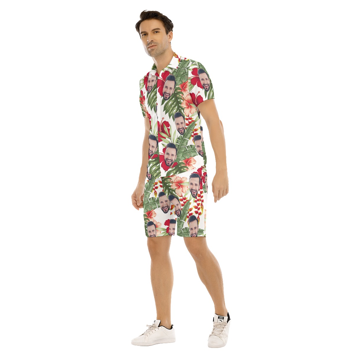 Custom Face Hawaiian Shirt And Shorts For Men