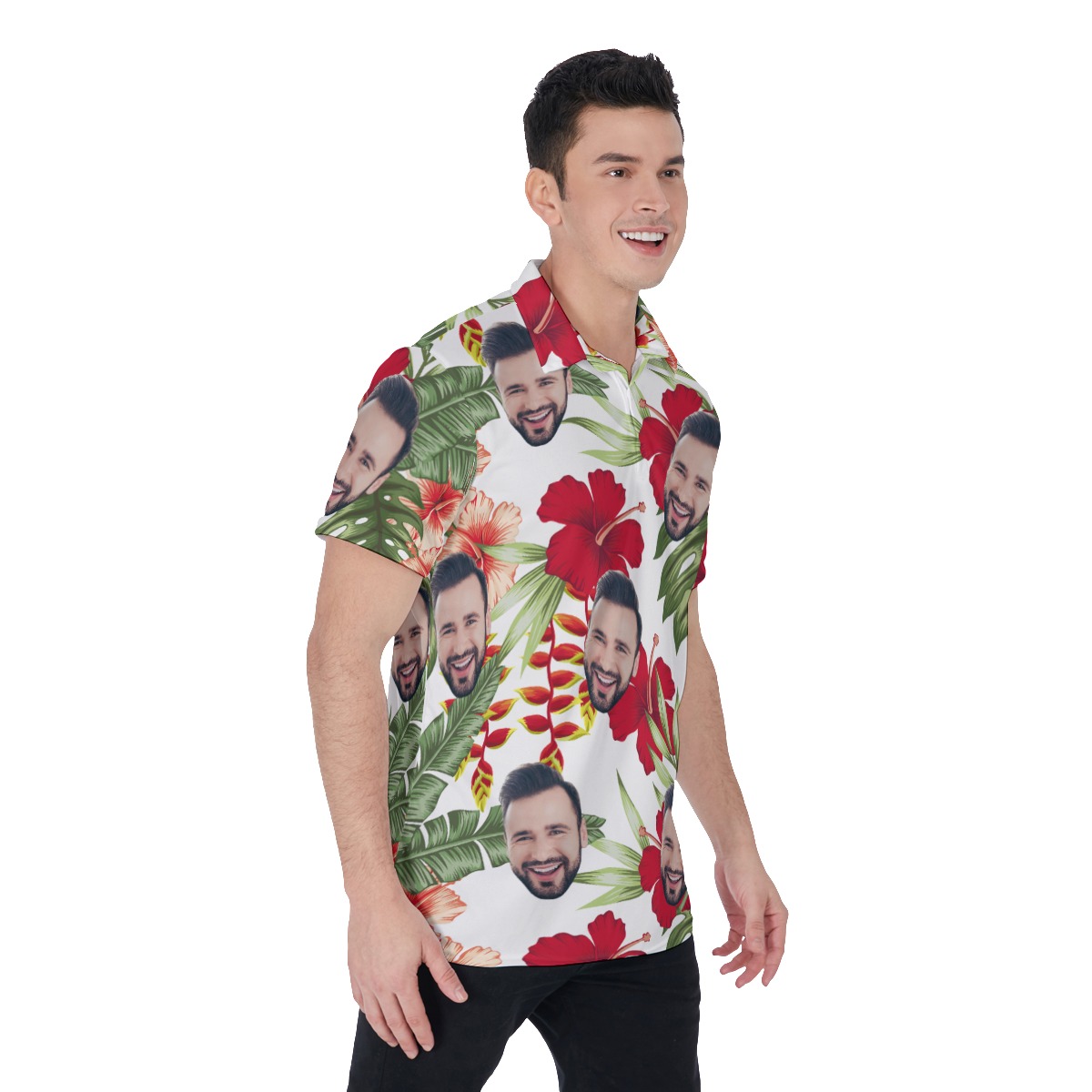 Men's Custom Face Polo Hawaiian Shirts