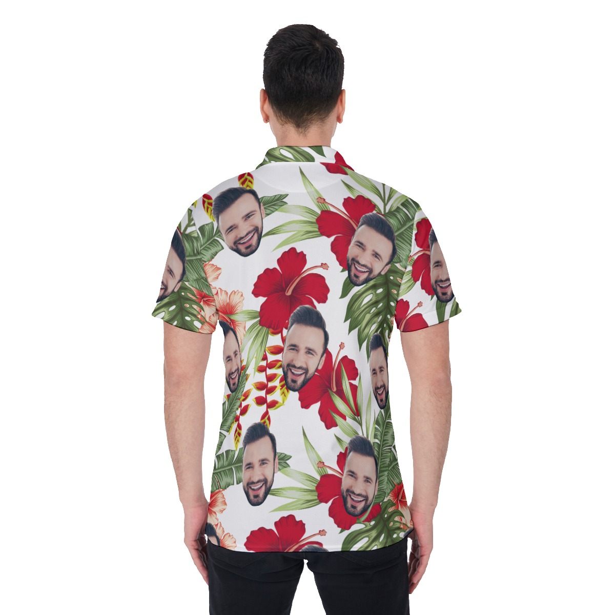Men's Custom Face Polo Hawaiian Shirts