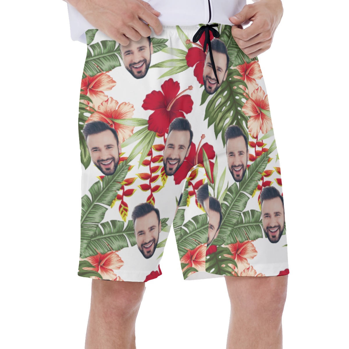 Custom Face Hawaiian Swim Trunks For Men
