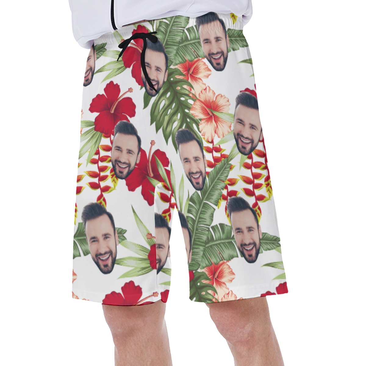 Custom Face Hawaiian Swim Trunks For Men