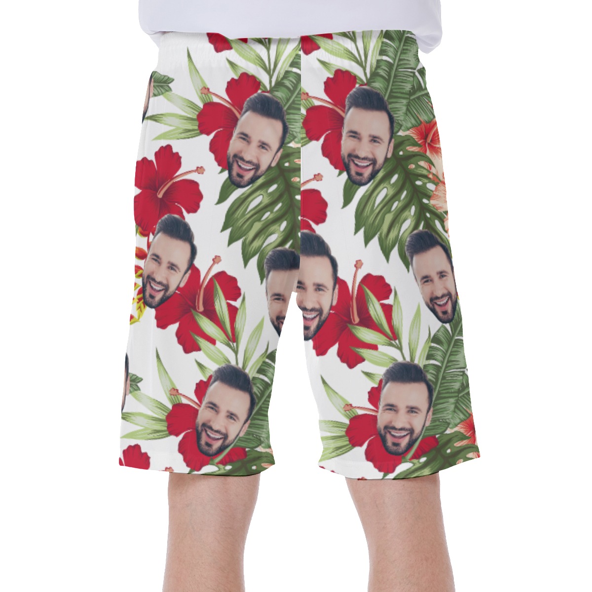 Custom Face Hawaiian Swim Trunks For Men