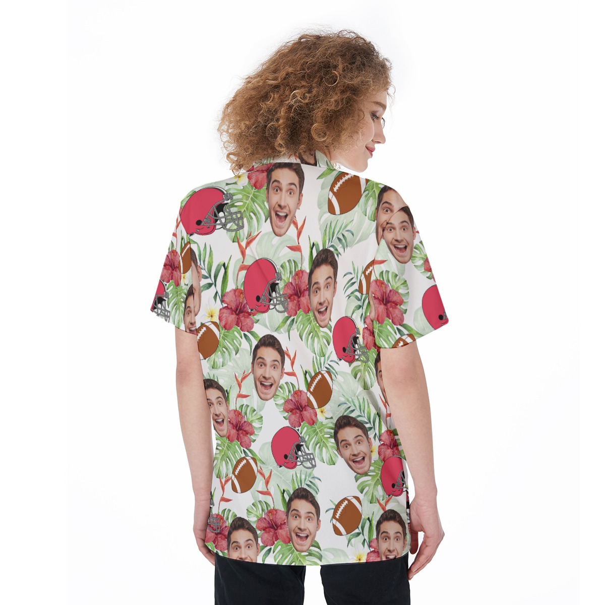 Cool Football Custom Face Hawaiian Shirt For Women