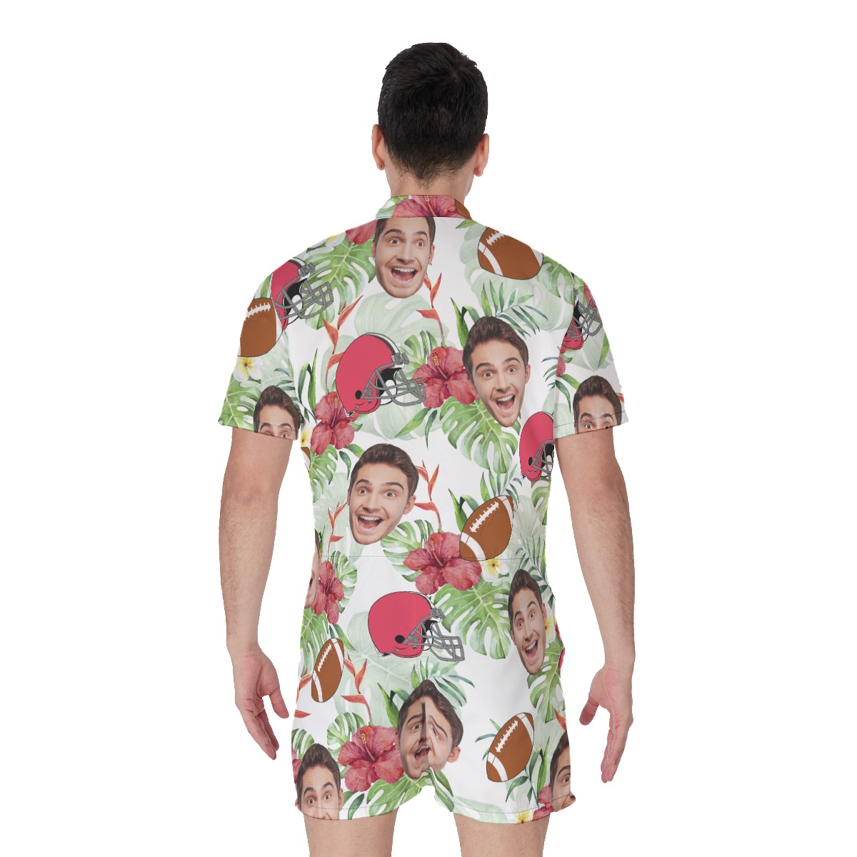 Funny Custom Face Football Hawaiian Romper