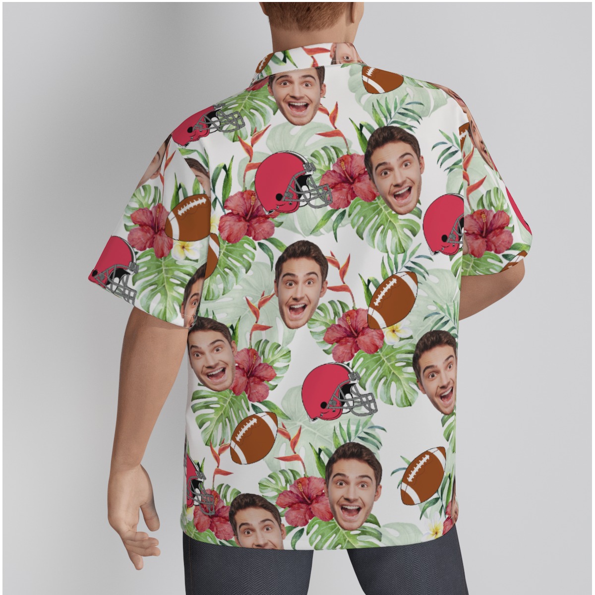 Football Custom Face Hawaiian Shirt