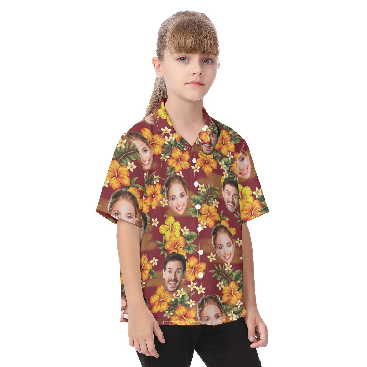 Kid's Hawaiian Button Shirt Custom Face