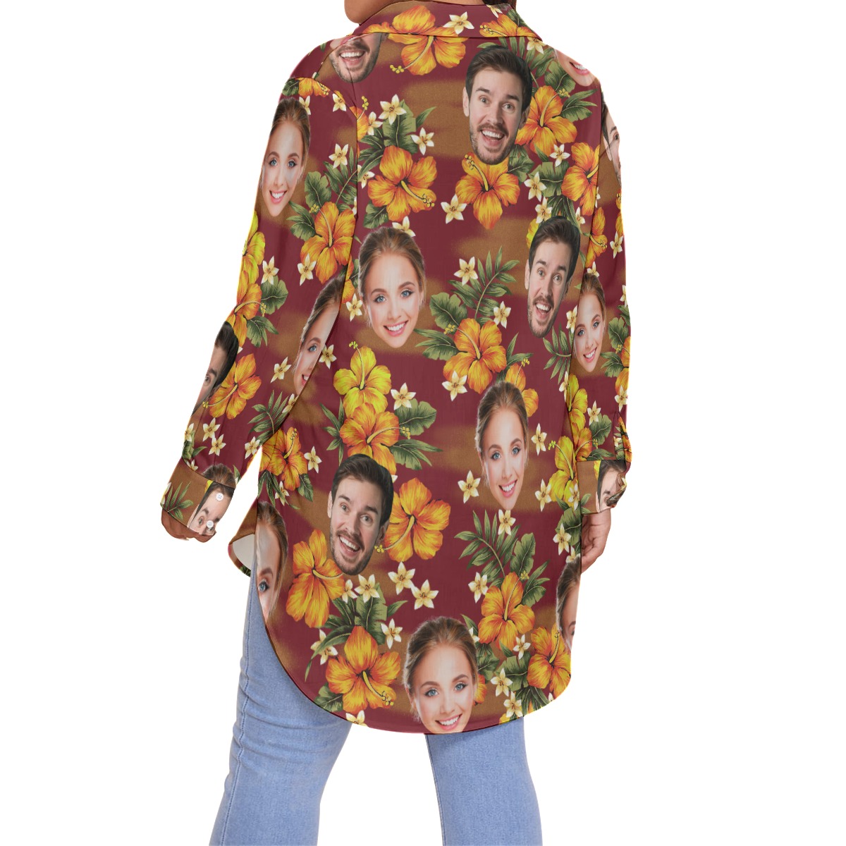 Women's Plus Size Hawaiian Shirt With Custom Face