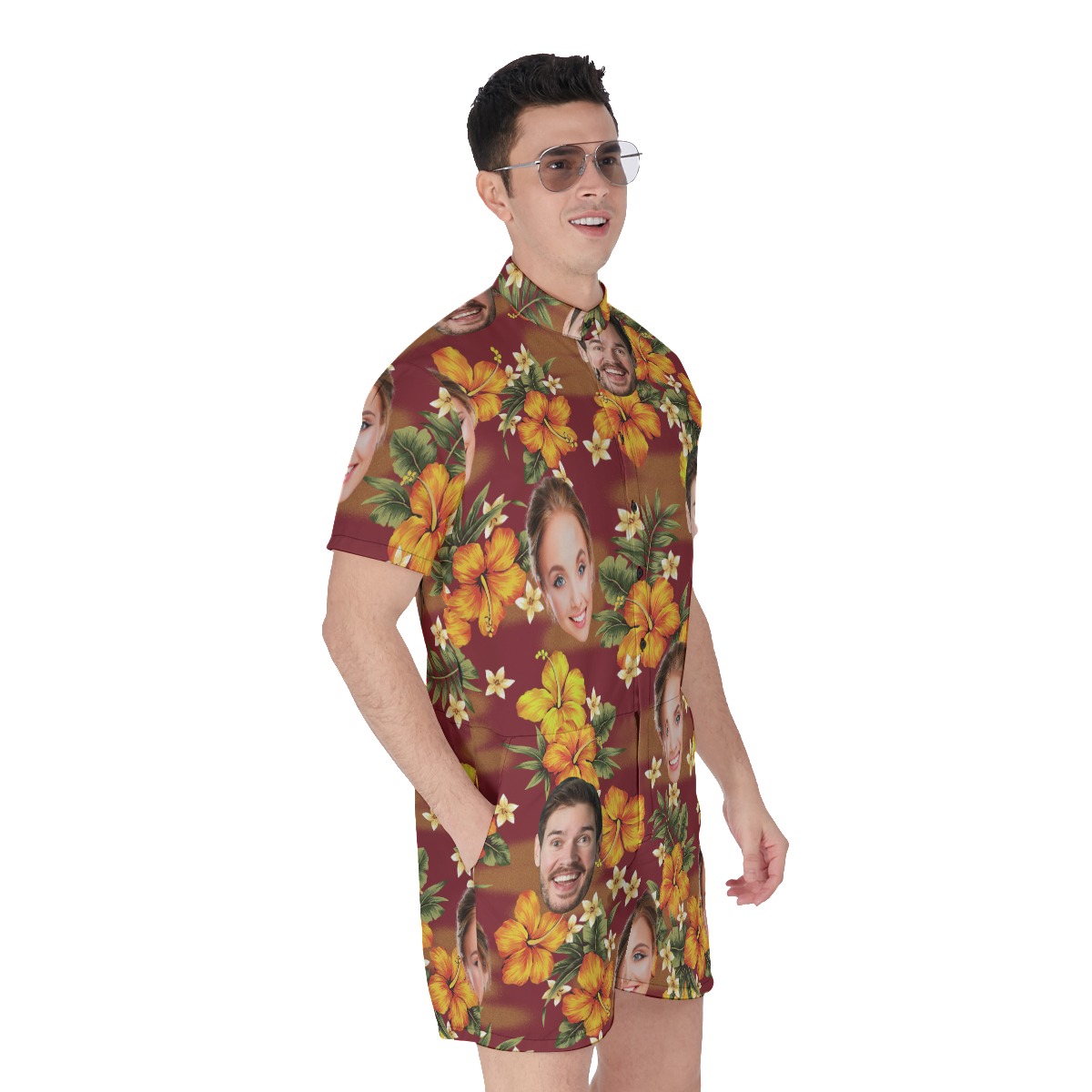 Men's Tropical Romper With Custom Face