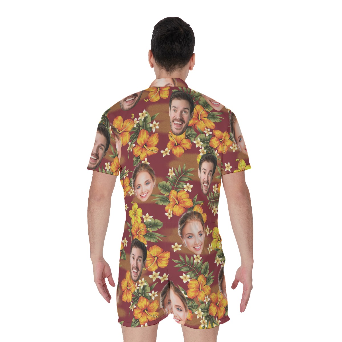 Men's Tropical Romper With Custom Face