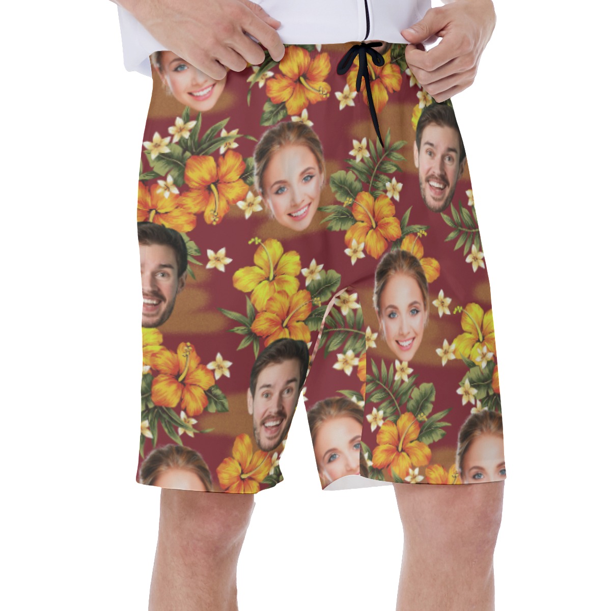 Men's Hawaiian Swim Trunks With Custom Face