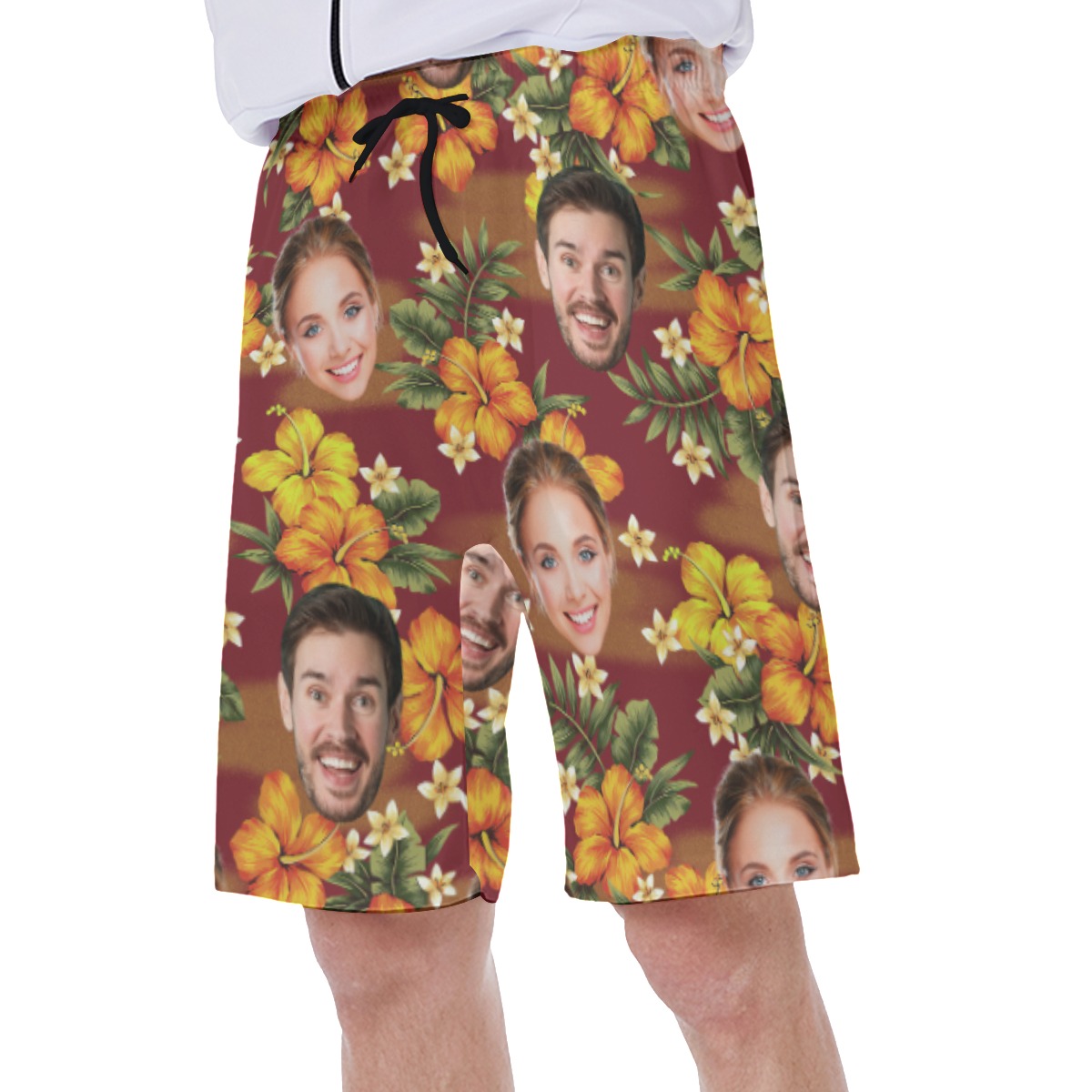 Men's Hawaiian Swim Trunks With Custom Face
