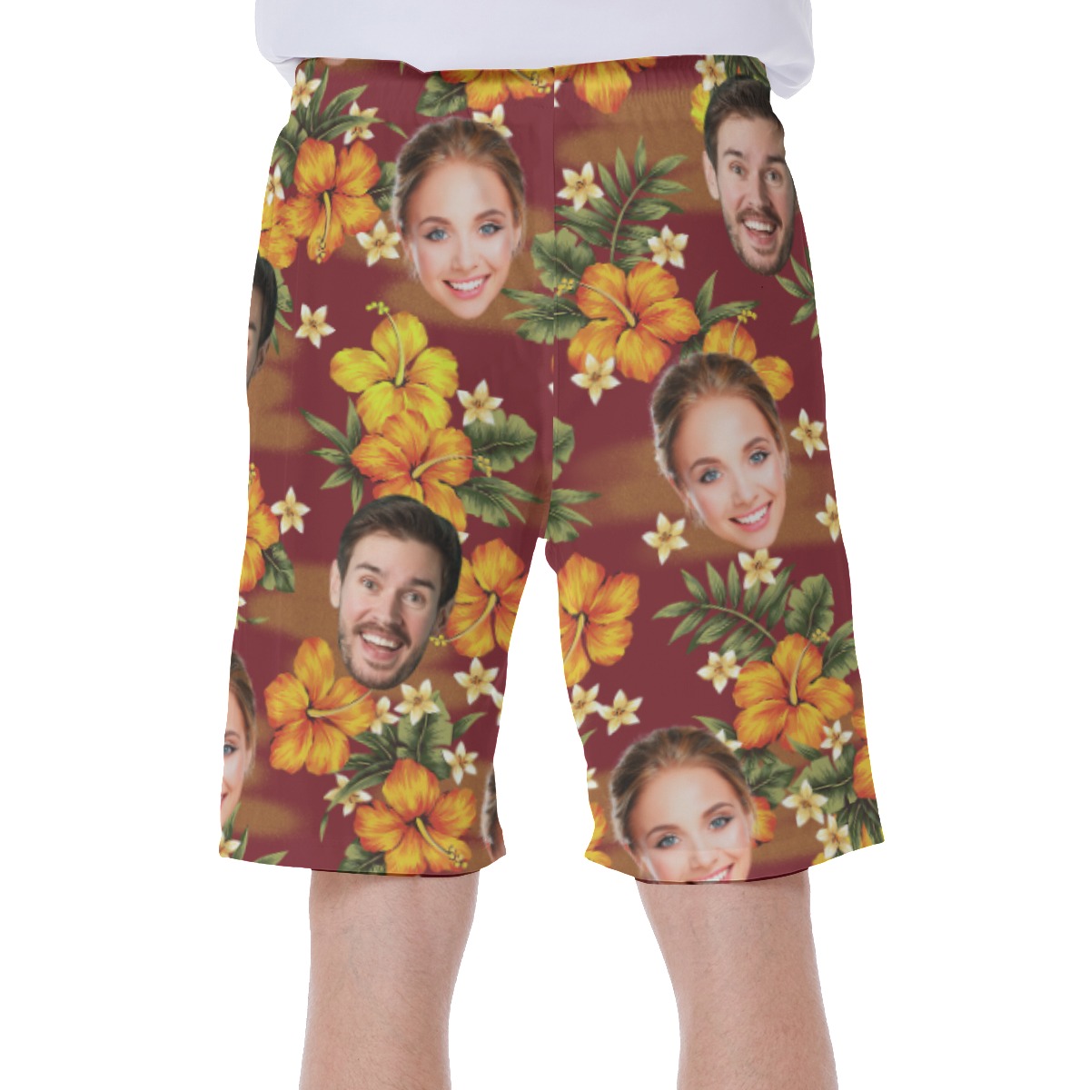 Men's Hawaiian Swim Trunks With Custom Face