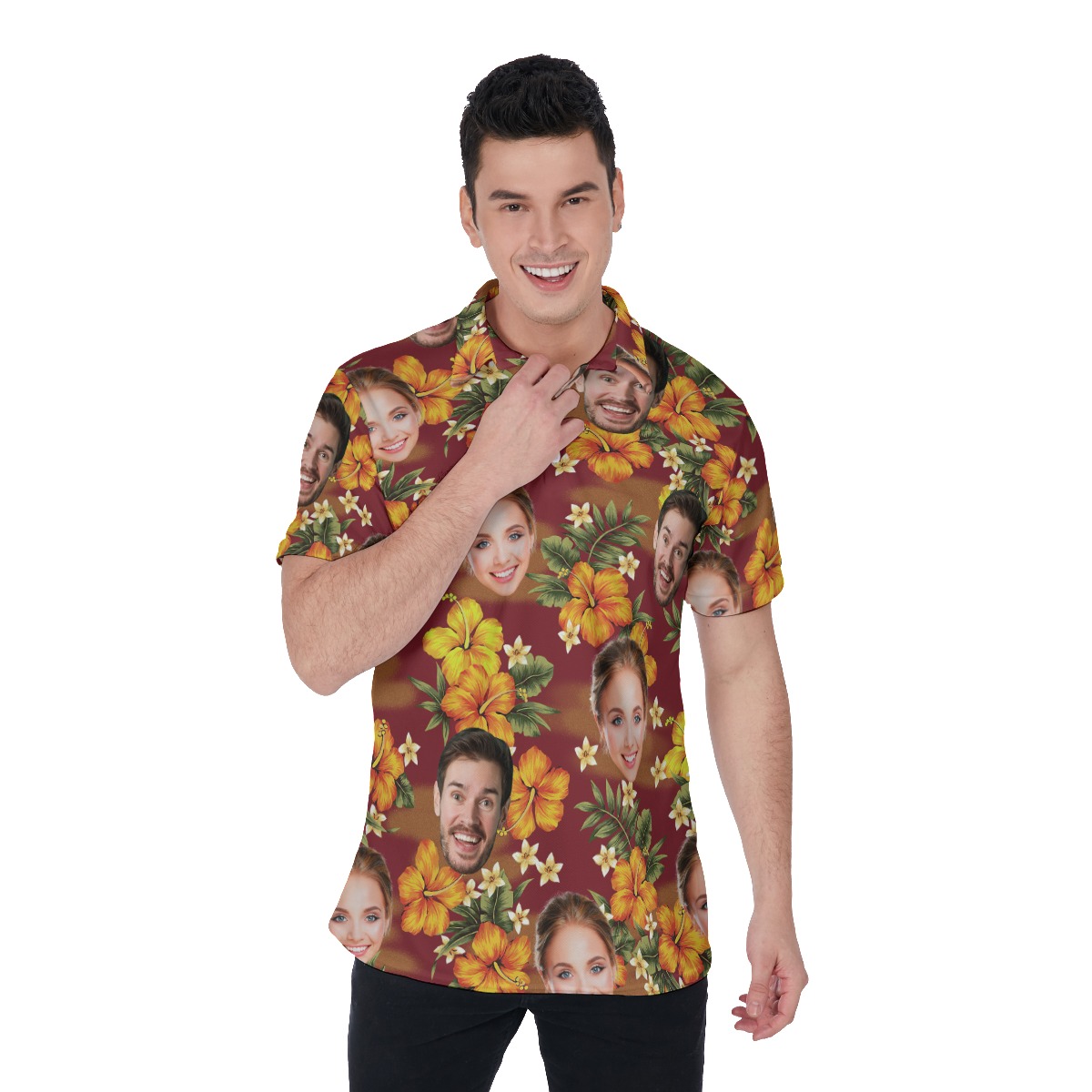 Custom Face Tropical Polo Shirt For Men - variant image 1