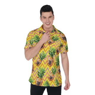 Custom Pineapple Hawaiia Polo Shirt With Pet Face