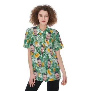 Custom Face Hawaiian Shirt For Women