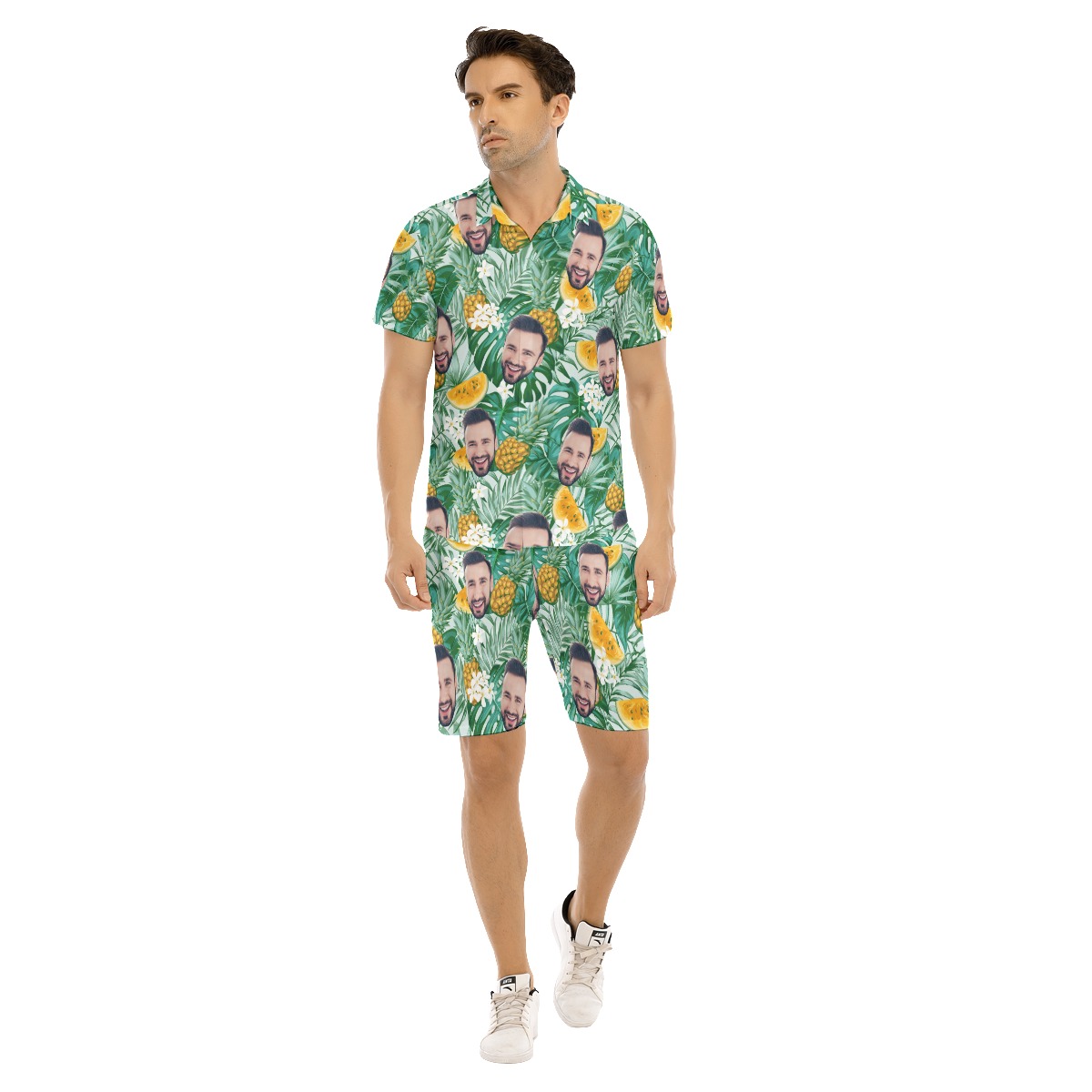 Custom Face Hawaiian Shirt And Shorts Set - variant image 1