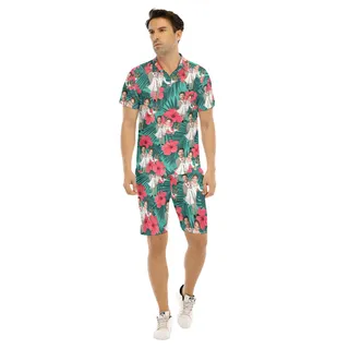 Men's Hawaiian Shirt Set With Custom Face Couple
