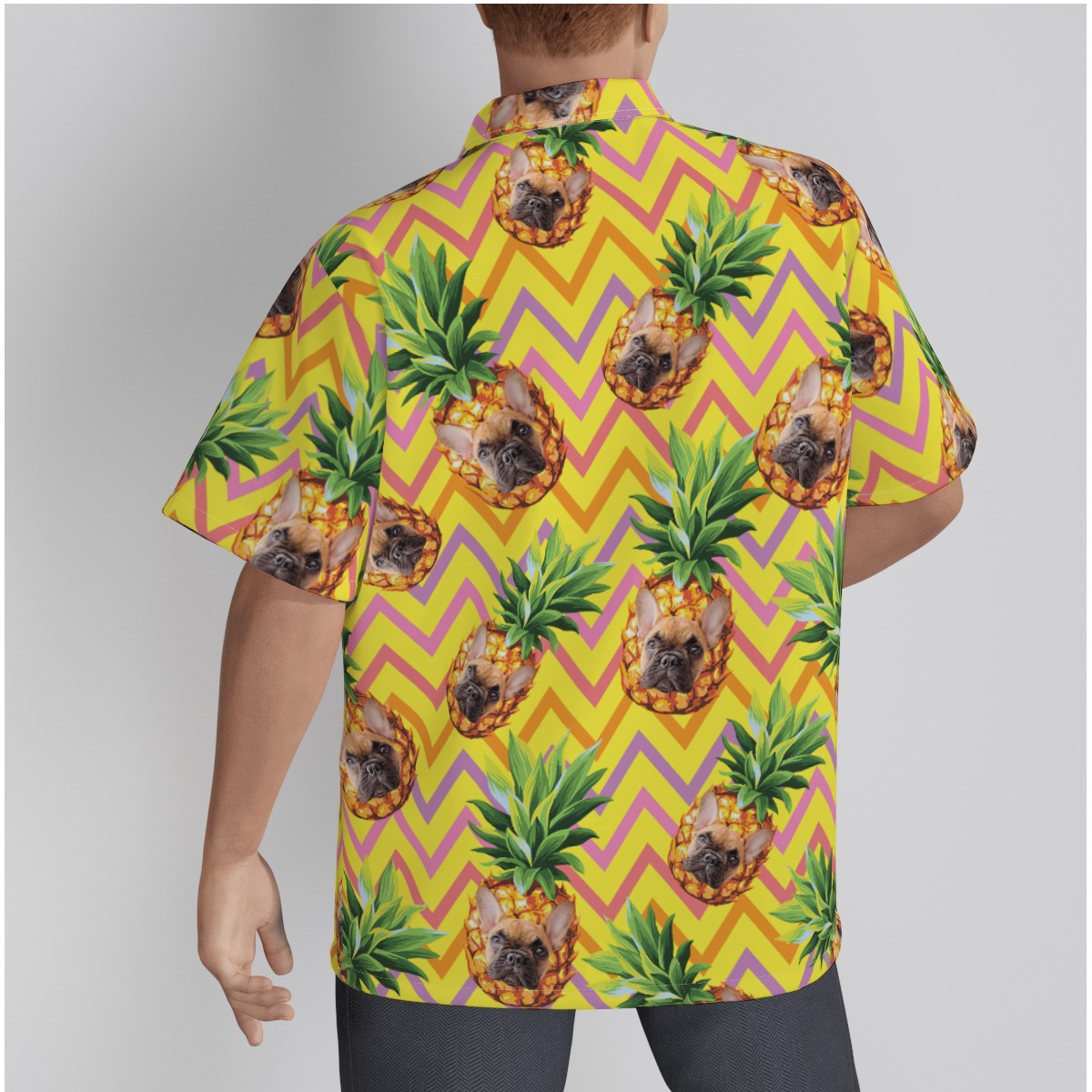 Funny Custom Pet Face With Pineapple Hawaiian Shirt
