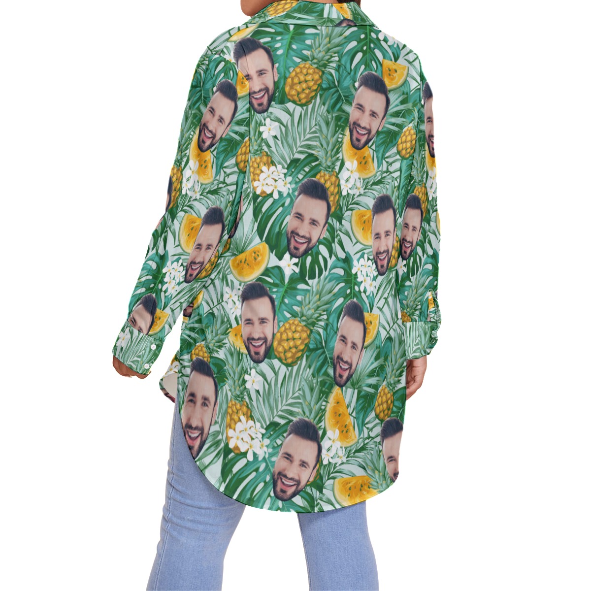 Custom Face Plus Size Hawaiian Shirt For Women