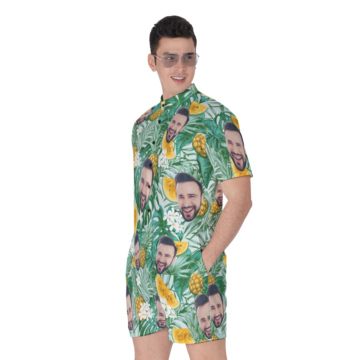 Custom Face Hawaiian Romper For Men