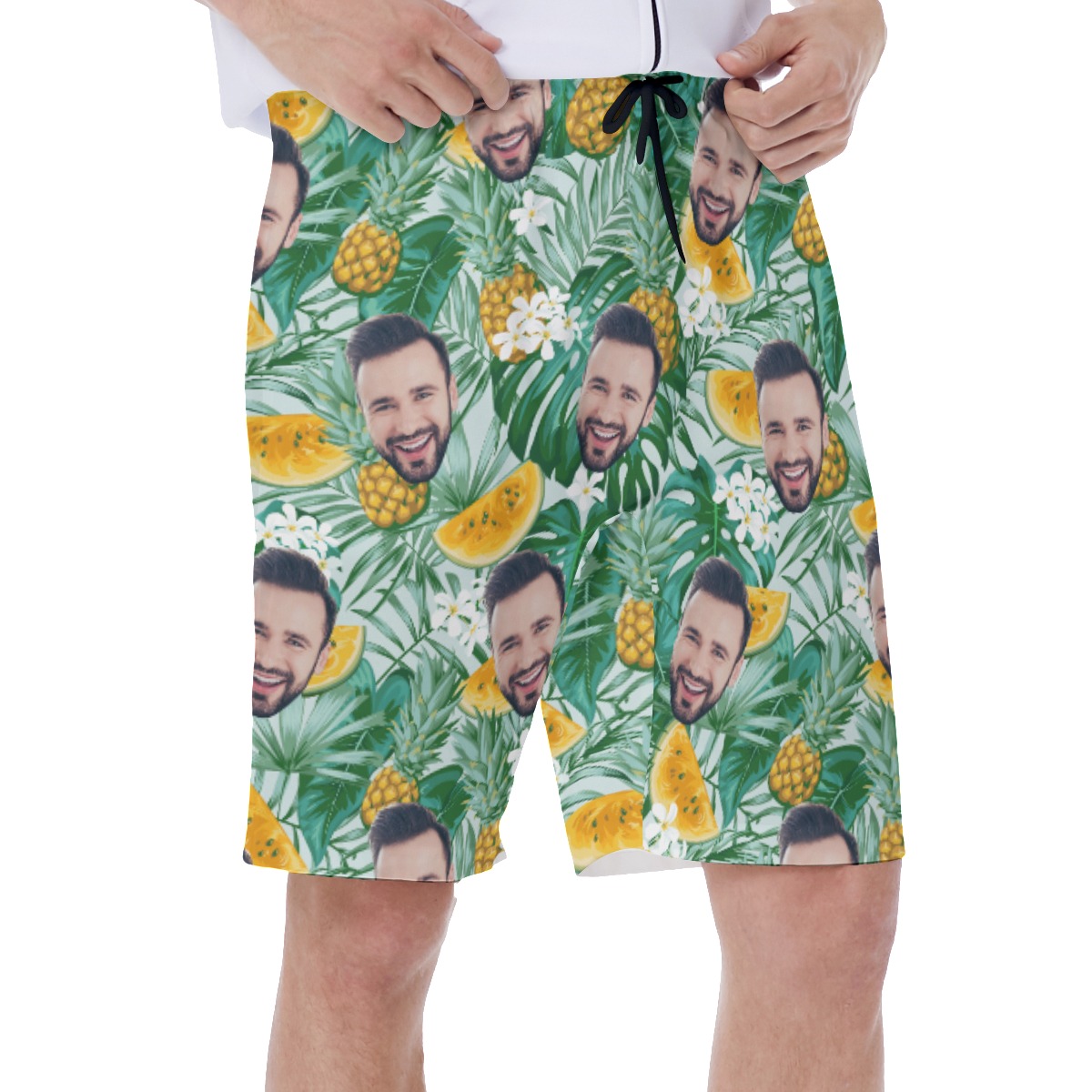 Men's Custom Face Hawaiian Swim Trunks
