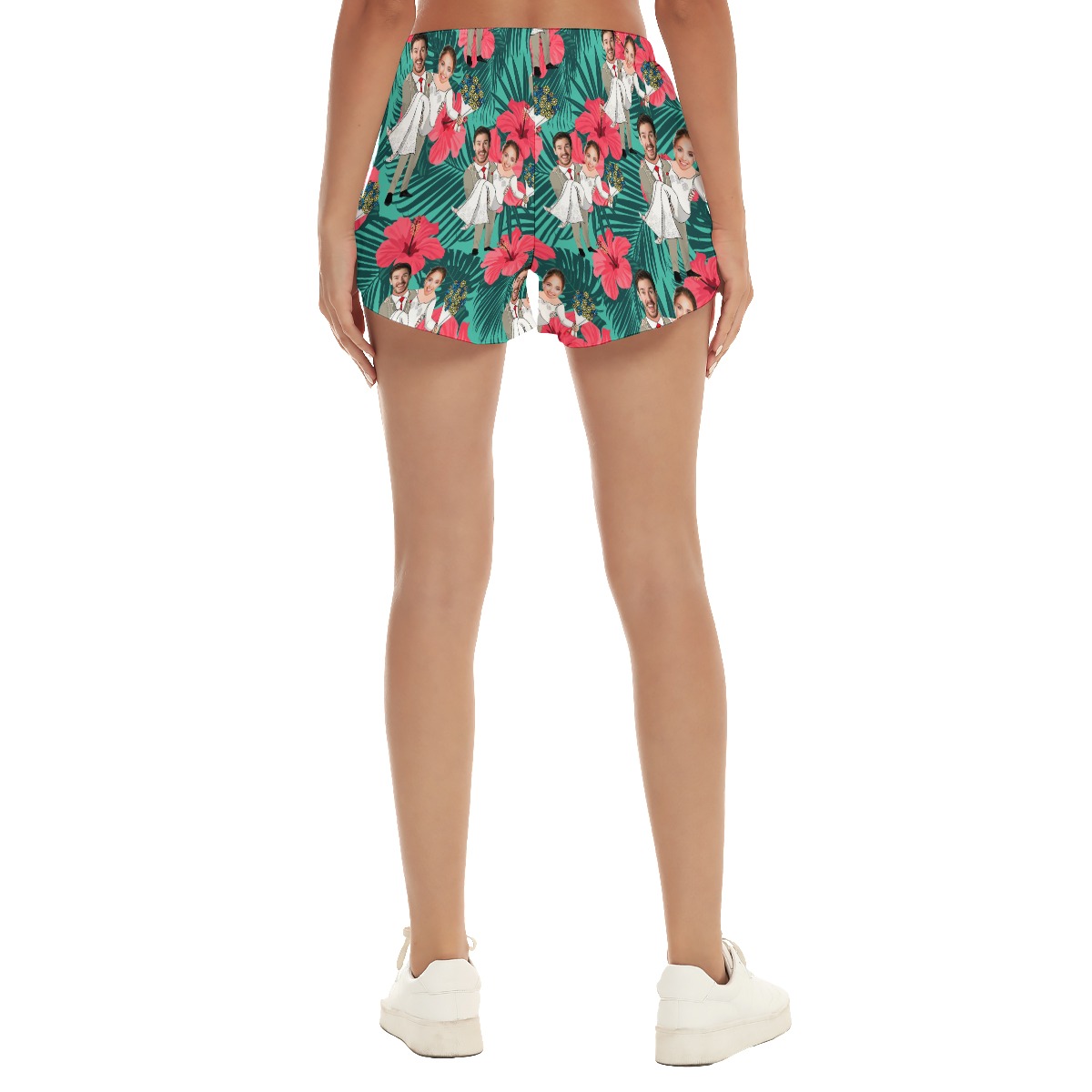Custom Face Couple Women's Beach Shorts